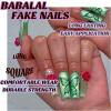 imageBABALAL Press on Nails Medium Coffin Fake Nails Black Gothic Glue ons Cute Heart Anime Charm Design Acrylic Nails 24Pcs Luxury Bling Ballerina Manicure DIY Goth False Nails for Women GirlsBNL03green