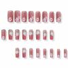 imageBABALAL Press on Nails Medium Coffin Fake Nails Black Gothic Glue ons Cute Heart Anime Charm Design Acrylic Nails 24Pcs Luxury Bling Ballerina Manicure DIY Goth False Nails for Women GirlsBNL09pink