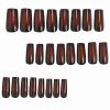 imageBABALAL Press on Nails Medium Coffin Fake Nails Black Gothic Glue ons Cute Heart Anime Charm Design Acrylic Nails 24Pcs Luxury Bling Ballerina Manicure DIY Goth False Nails for Women GirlsBNL06