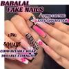 imageBABALAL Press on Nails Medium Coffin Fake Nails Black Gothic Glue ons Cute Heart Anime Charm Design Acrylic Nails 24Pcs Luxury Bling Ballerina Manicure DIY Goth False Nails for Women GirlsBNL04flower