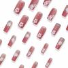 imageBABALAL Press on Nails Medium Coffin Fake Nails Black Gothic Glue ons Cute Heart Anime Charm Design Acrylic Nails 24Pcs Luxury Bling Ballerina Manicure DIY Goth False Nails for Women GirlsBNL09pink