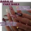 imageBABALAL Press on Nails Medium Coffin Fake Nails Black Gothic Glue ons Cute Heart Anime Charm Design Acrylic Nails 24Pcs Luxury Bling Ballerina Manicure DIY Goth False Nails for Women GirlsBNL02