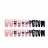 imageBABALAL Press on Nails Medium Coffin Fake Nails Black Gothic Glue ons Cute Heart Anime Charm Design Acrylic Nails 24Pcs Luxury Bling Ballerina Manicure DIY Goth False Nails for Women GirlsBNL04