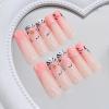 imageBABALAL Press on Nails Medium Coffin Fake Nails Black Gothic Glue ons Cute Heart Anime Charm Design Acrylic Nails 24Pcs Luxury Bling Ballerina Manicure DIY Goth False Nails for Women GirlsBNL08