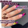 imageBABALAL Press on Nails Medium Coffin Fake Nails Black Gothic Glue ons Cute Heart Anime Charm Design Acrylic Nails 24Pcs Luxury Bling Ballerina Manicure DIY Goth False Nails for Women GirlsBNL10