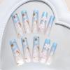 imageBABALAL Press on Nails Medium Coffin Fake Nails Black Gothic Glue ons Cute Heart Anime Charm Design Acrylic Nails 24Pcs Luxury Bling Ballerina Manicure DIY Goth False Nails for Women GirlsBNL12