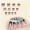 imageBABALAL Press on Nails Medium Coffin Fake Nails Black Gothic Glue ons Cute Heart Anime Charm Design Acrylic Nails 24Pcs Luxury Bling Ballerina Manicure DIY Goth False Nails for Women GirlsBNL07black