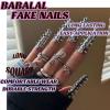 imageBABALAL Press on Nails Medium Coffin Fake Nails Black Gothic Glue ons Cute Heart Anime Charm Design Acrylic Nails 24Pcs Luxury Bling Ballerina Manicure DIY Goth False Nails for Women GirlsBNL05