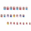 imageBABALAL Press on Nails Short Square Fake Nails Supplies Black Glue ons Flower Acrylic Nails 24Pcs Squoval Manicure Full Cover Nails for Women Girls Artificial NailsBNI17