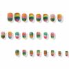 imageBABALAL Press on Nails Short Square Fake Nails Supplies Black Glue ons Flower Acrylic Nails 24Pcs Squoval Manicure Full Cover Nails for Women Girls Artificial NailsBNI15star