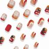 imageBABALAL Press on Nails Short Square Fake Nails Supplies Black Glue ons Flower Acrylic Nails 24Pcs Squoval Manicure Full Cover Nails for Women Girls Artificial NailsBNI01coconut