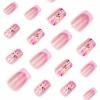 imageBABALAL Press on Nails Short Square Fake Nails Supplies Black Glue ons Flower Acrylic Nails 24Pcs Squoval Manicure Full Cover Nails for Women Girls Artificial NailsBNI14