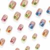 imageBABALAL Press on Nails Short Square Fake Nails Supplies Black Glue ons Flower Acrylic Nails 24Pcs Squoval Manicure Full Cover Nails for Women Girls Artificial NailsBNI18