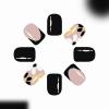 imageBABALAL Press on Nails Short Square Fake Nails Supplies Black Glue ons Flower Acrylic Nails 24Pcs Squoval Manicure Full Cover Nails for Women Girls Artificial NailsBNI22black