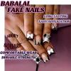imageBABALAL Press on Nails Short Square Fake Nails Supplies Black Glue ons Flower Acrylic Nails 24Pcs Squoval Manicure Full Cover Nails for Women Girls Artificial NailsBNI16