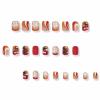 imageBABALAL Press on Nails Short Square Fake Nails Supplies Black Glue ons Flower Acrylic Nails 24Pcs Squoval Manicure Full Cover Nails for Women Girls Artificial NailsBNI01coconut