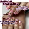 imageBABALAL Press on Nails Short Square Fake Nails Supplies Black Glue ons Flower Acrylic Nails 24Pcs Squoval Manicure Full Cover Nails for Women Girls Artificial NailsBNI14