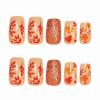 imageBABALAL Press on Nails Short Square Fake Nails Supplies Black Glue ons Flower Acrylic Nails 24Pcs Squoval Manicure Full Cover Nails for Women Girls Artificial NailsBNI15