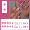 imageBABALAL Press on Nails Short Square Fake Nails Supplies Black Glue ons Flower Acrylic Nails 24Pcs Squoval Manicure Full Cover Nails for Women Girls Artificial NailsBNI05