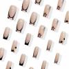 imageBABALAL Press on Nails Short Square Fake Nails Supplies Black Glue ons Flower Acrylic Nails 24Pcs Squoval Manicure Full Cover Nails for Women Girls Artificial NailsBNI13
