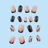 imageBABALAL Press on Nails Short Square Fake Nails Supplies Black Glue ons Flower Acrylic Nails 24Pcs Squoval Manicure Full Cover Nails for Women Girls Artificial NailsBNI10