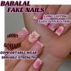 imageBABALAL Press on Nails Short Square Fake Nails Supplies Black Glue ons Flower Acrylic Nails 24Pcs Squoval Manicure Full Cover Nails for Women Girls Artificial NailsBNI05