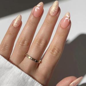 imageBABALAL Press on Nails Almond Fake Nails Medium Glue on Cheetah Print Y2k 3d Texture Cherry Handmade French Tip Acrylic False Nails 24Pcs Stiletto Full Cover Handmade Nails for Women GirlsBNP12