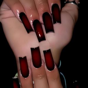 imageBABALAL Press on Nails Medium Coffin Fake Nails Black Gothic Glue ons Cute Heart Anime Charm Design Acrylic Nails 24Pcs Luxury Bling Ballerina Manicure DIY Goth False Nails for Women GirlsBNL06