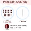 imageBABALAL Fall Press on Nails Medium Square Fake Nails Brown Leaf Glue on Nails Green Glossy Manicure Squoval 24Pcs Acrylic Nails for Women and GirlsBfnq109