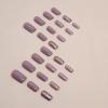 imageBABALAL Fall Press on Nails Medium Square Fake Nails Brown Leaf Glue on Nails Green Glossy Manicure Squoval 24Pcs Acrylic Nails for Women and GirlsBfnq107