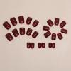 imageBABALAL Fall Press on Nails Medium Square Fake Nails Brown Leaf Glue on Nails Green Glossy Manicure Squoval 24Pcs Acrylic Nails for Women and GirlsBfnq109
