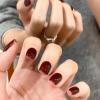 imageBABALAL Fall Press on Nails Medium Square Fake Nails Brown Leaf Glue on Nails Green Glossy Manicure Squoval 24Pcs Acrylic Nails for Women and GirlsBfnq109