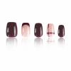 imageBABALAL Fall Press on Nails Medium Square Fake Nails Brown Leaf Glue on Nails Green Glossy Manicure Squoval 24Pcs Acrylic Nails for Women and GirlsBfnq118