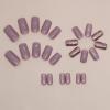 imageBABALAL Fall Press on Nails Medium Square Fake Nails Brown Leaf Glue on Nails Green Glossy Manicure Squoval 24Pcs Acrylic Nails for Women and GirlsBfnq107