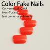 imageBABALAL Fall Press on Nails Medium Square Fake Nails Brown Leaf Glue on Nails Green Glossy Manicure Squoval 24Pcs Acrylic Nails for Women and GirlsBfnq114