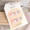 imageBABALAL Fall Press on Nails Medium Square Fake Nails Brown Leaf Glue on Nails Green Glossy Manicure Squoval 24Pcs Acrylic Nails for Women and GirlsBfnq111