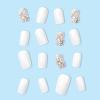imageBABALAL Fall Press on Nails Medium Square Fake Nails Brown Leaf Glue on Nails Green Glossy Manicure Squoval 24Pcs Acrylic Nails for Women and GirlsBfnq103