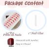 imageBABALAL Press on Nails Almond Fake Nails Medium Glue ons Brown Flower Design Fall Acrylic False Nails 24Pcs Glossy Stiletto Fall Supplies Full Cover Artificial Nails for Women GirlsBNKA06