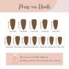imageBABALAL Press on Nails Almond Fake Nails Medium Glue ons Brown Flower Design Fall Acrylic False Nails 24Pcs Glossy Stiletto Fall Supplies Full Cover Artificial Nails for Women GirlsBNKA10