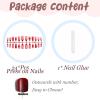imageBABALAL Press on Nails Almond Fake Nails Medium Glue ons Brown Flower Design Fall Acrylic False Nails 24Pcs Glossy Stiletto Fall Supplies Full Cover Artificial Nails for Women GirlsBNKA10