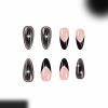 imageBABALAL Press on Nails Almond Fake Nails Medium Glue ons Brown Flower Design Fall Acrylic False Nails 24Pcs Glossy Stiletto Fall Supplies Full Cover Artificial Nails for Women GirlsBNKA03