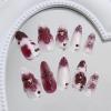 imageBABALAL Press on Nails Almond Fake Nails Medium Glue ons Brown Flower Design Fall Acrylic False Nails 24Pcs Glossy Stiletto Fall Supplies Full Cover Artificial Nails for Women GirlsBNKA13