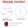 imageBABALAL Press on Nails Almond Fake Nails Medium Glue ons Brown Flower Design Fall Acrylic False Nails 24Pcs Glossy Stiletto Fall Supplies Full Cover Artificial Nails for Women GirlsBNKA08