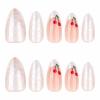 imageBABALAL Press on Nails Almond Fake Nails Medium Glue ons Brown Flower Design Fall Acrylic False Nails 24Pcs Glossy Stiletto Fall Supplies Full Cover Artificial Nails for Women GirlsBNKA08