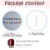 imageBABALAL Press on Nails Almond Fake Nails Medium Glue ons Brown Flower Design Fall Acrylic False Nails 24Pcs Glossy Stiletto Fall Supplies Full Cover Artificial Nails for Women GirlsBNKA09
