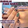 imageBABALAL Press on Nails Almond Fake Nails Medium Glue ons Brown Flower Design Fall Acrylic False Nails 24Pcs Glossy Stiletto Fall Supplies Full Cover Artificial Nails for Women GirlsBNKA07cow