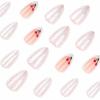 imageBABALAL Press on Nails Almond Fake Nails Medium Glue ons Brown Flower Design Fall Acrylic False Nails 24Pcs Glossy Stiletto Fall Supplies Full Cover Artificial Nails for Women GirlsBNKA08