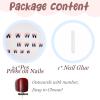 imageBABALAL Press on Nails Almond Fake Nails Medium Glue ons Brown Flower Design Fall Acrylic False Nails 24Pcs Glossy Stiletto Fall Supplies Full Cover Artificial Nails for Women GirlsBNKA16