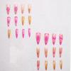imageBABALAL Press on Nails Long Stiletto Fake Nails Blue Acrylic Nails with Glue Sliver Chrome Y2k Nail Supplies Heart 24Pcs Almond Stick on False Nails with Charm for Women Girls HandmadeBNN06