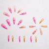 imageBABALAL Press on Nails Long Stiletto Fake Nails Blue Acrylic Nails with Glue Sliver Chrome Y2k Nail Supplies Heart 24Pcs Almond Stick on False Nails with Charm for Women Girls HandmadeBNN06